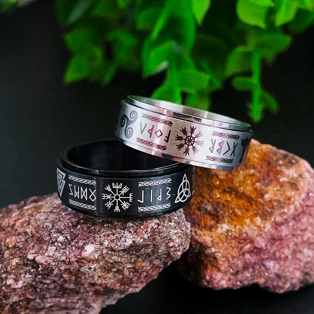 Nordic Odin Viking Trinity Ring Stainless Steel Fashion Vintage Vikings Ring Men Women Simple Amulet Jewelry Gift Wholesale 2