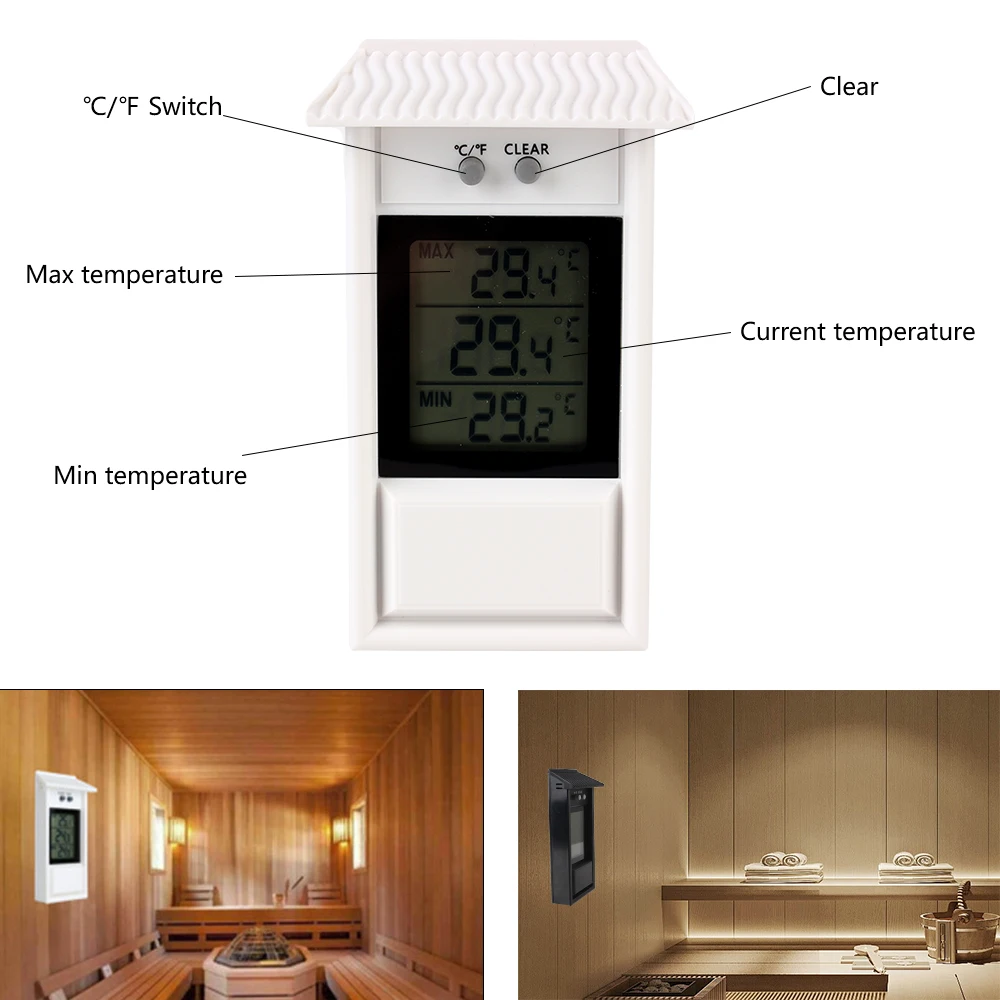 Digital Display LCD Thermometer for Home and Garden - Indoor/Outdoor Weather Sensor