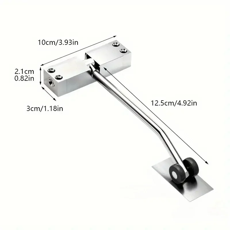Zinc Automatic Spring Door Closer Adjustable Closing Device Furniture Hardware