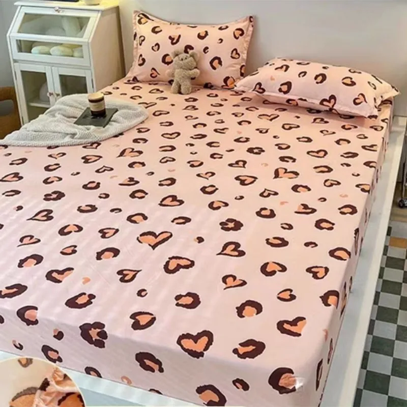 New Product 100% Cotton Printing Bed Mattress Set with Four Corners And Elastic Band Sheets 1pcs Home Textile Fitted Sheet 3