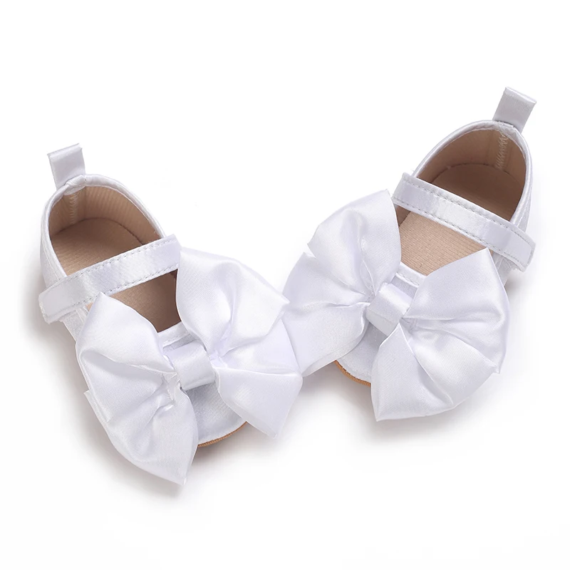 NEW Infant Toddler Bowknot Non-slip Rubber Soft-Sole Flat 0-18 Months Baby Casual Shoes  First Walker Newborn Bow Decor 4
