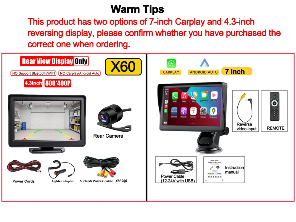 Portable Car Radio Multimedia Video Player 7 Inch Wireless Carplay Android Touch Screen Universal Car Intelligent Systems