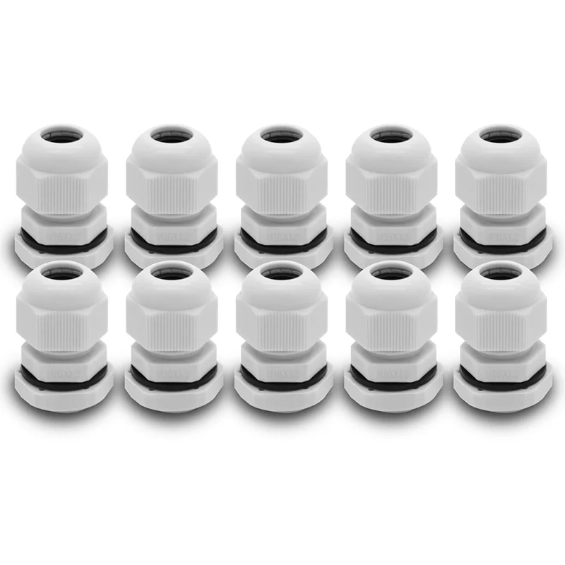 Cable Gland White 40 Set 10x M12 10x M16 M20 M25 x1.5mm IP67