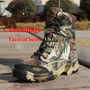 Men Nilitary Boots Outdoor Tactical Combat High Tube Shoes for Male Winter Hunting Desert Boots Camouflage 38-47 Plus Boy Shoes