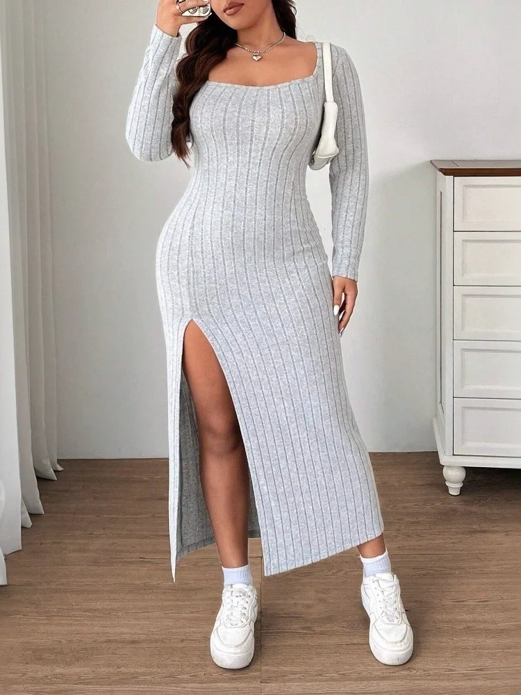 Wmstar Dress Plus Size Women Wholesale with Slim Slit Autumn Winte Woman Dresses with Slim Slit Autumn Winter 2025 Fancy Club