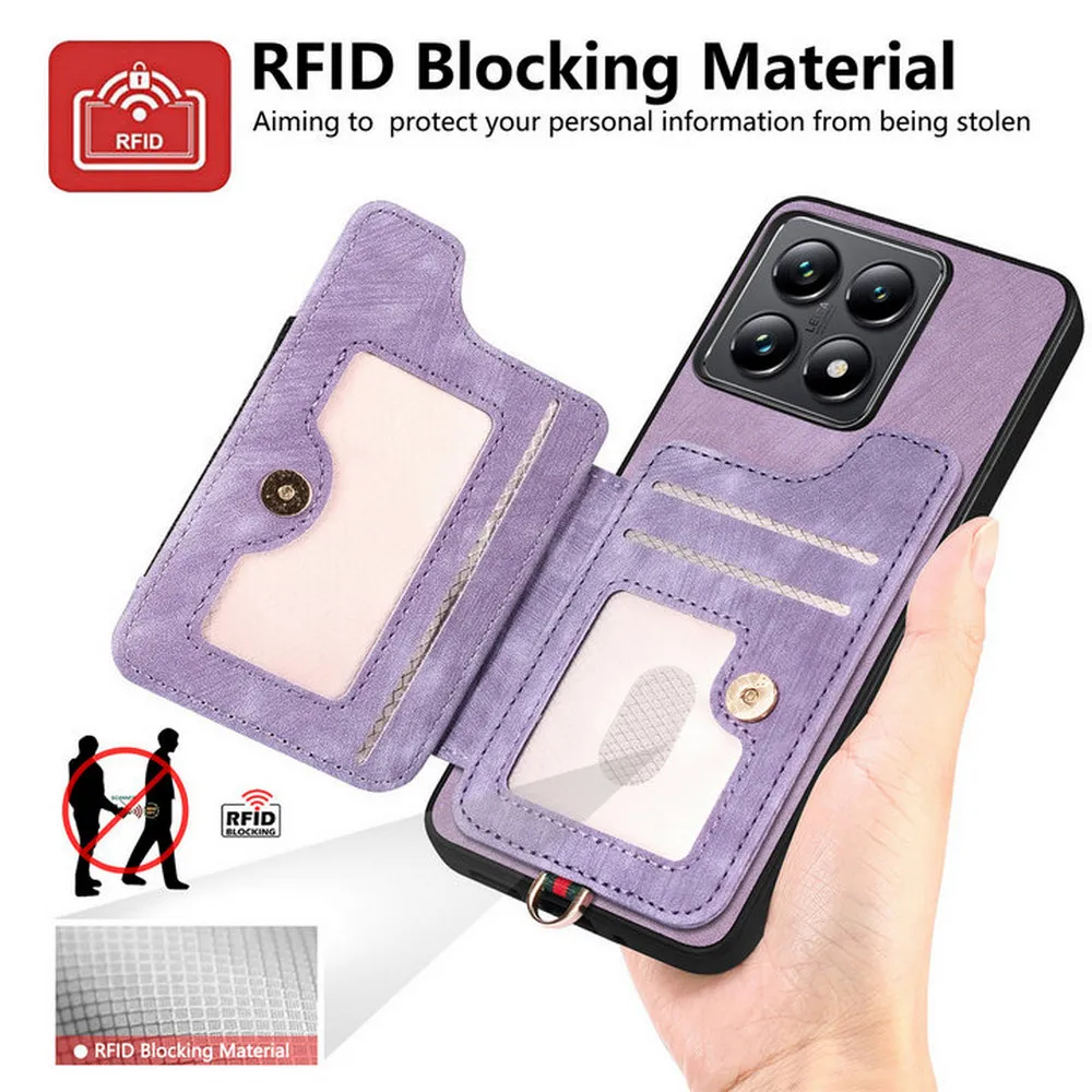 Luxury RFID Leather Wallet Case with Magnetic Back Cover