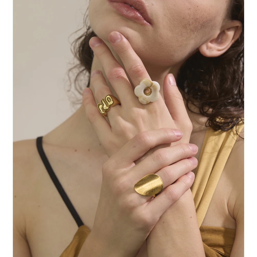 Yhpup Finger Ring 18K Gold Plated