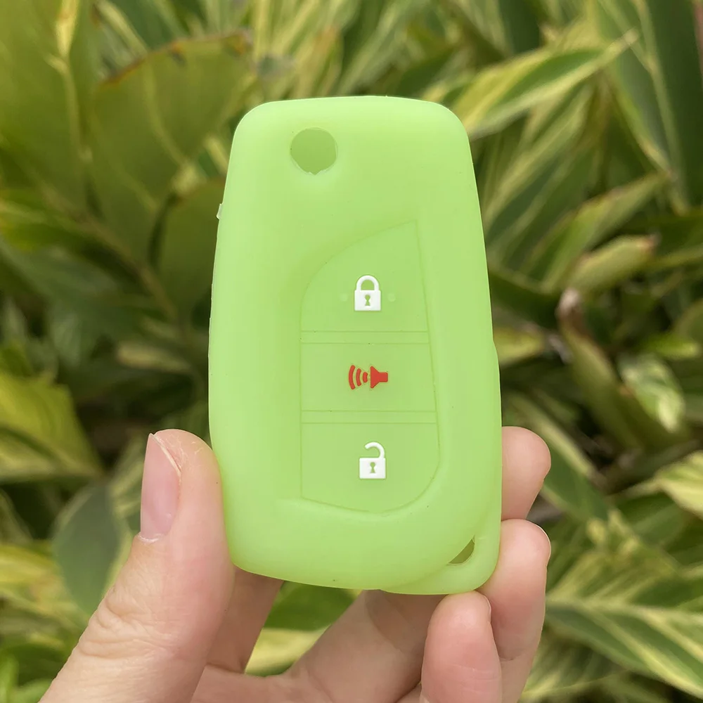 2 3 4-Tasten-Gummi-Autoschlüsselabdeckung, Silikon-Schutzhülle für Toyota Corolla RAV4 C-HR Yaris Aygo Avensis Scion Vitz Flip Key