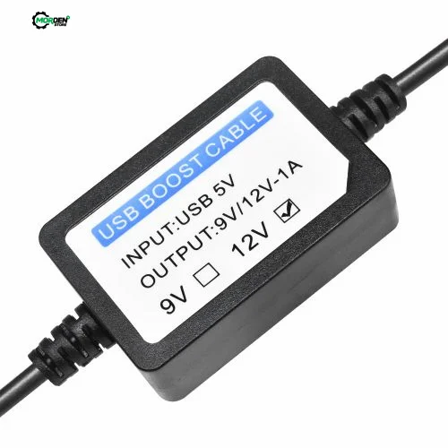 USB Power Boost Cable Adapter - DC-DC 5V to 9V/12V Step-Up Converter with DC Plug