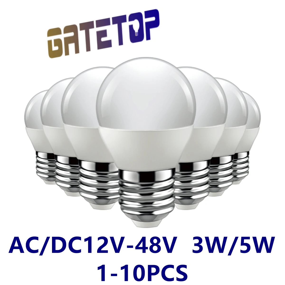 LED 저전압 전구 G45 AC/DC 12V-48V E27 B22 3W 5W 태양 에너지 저전압 충전기 조명에 대한 슈퍼 밝은 따뜻한 백색광