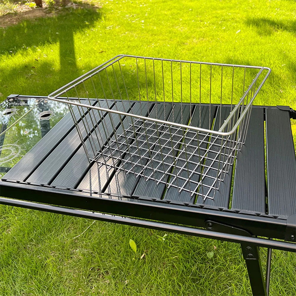 IGT Camping Drain Basket Table Panel Storage Basket Pots Bowls Plates Holder Basket for IGT Desktop Side Expansion Rack