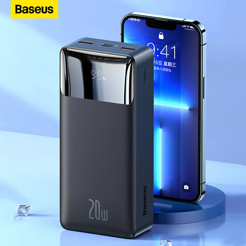 Baseus Batterie Externe Portable 30000mah, Avec Chargeur Rapide 20w