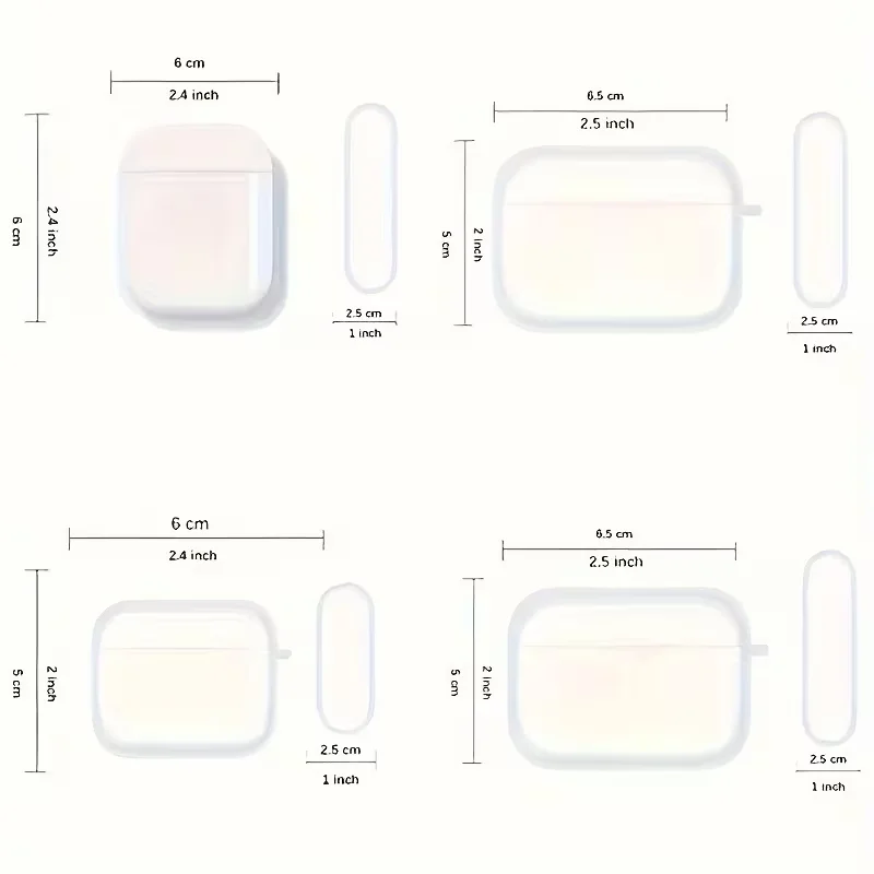 Personalized Transparent AirPods Case with Carabiner Clip