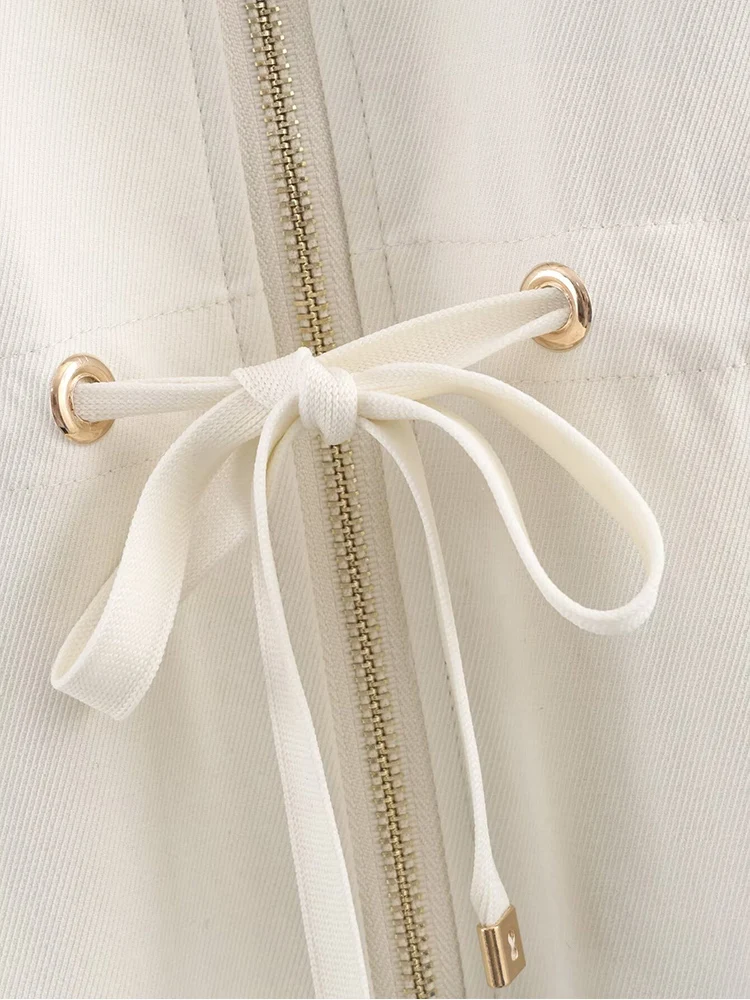 Women's Pants Sets 2 Pieces High Waist Casual Straight Leg Trousers Woman Outfit Long Sleeve Pockets Zipper Coat Solid Suit