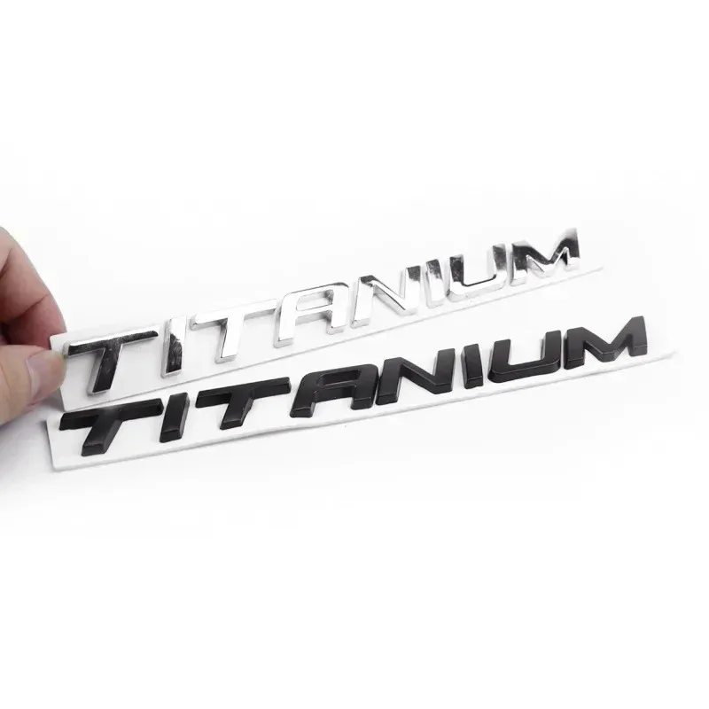 Chrome Black Titanium Rear Boot Badge Emblem Sticker