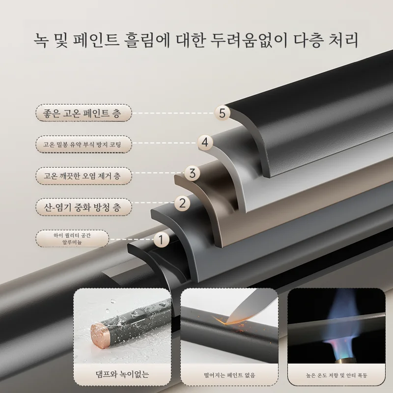 고정 상단 알루미늄 합금 의류 건조 랙 단일 막대 발코니 옷 걸이 가정용 야외 건조 랙 구멍