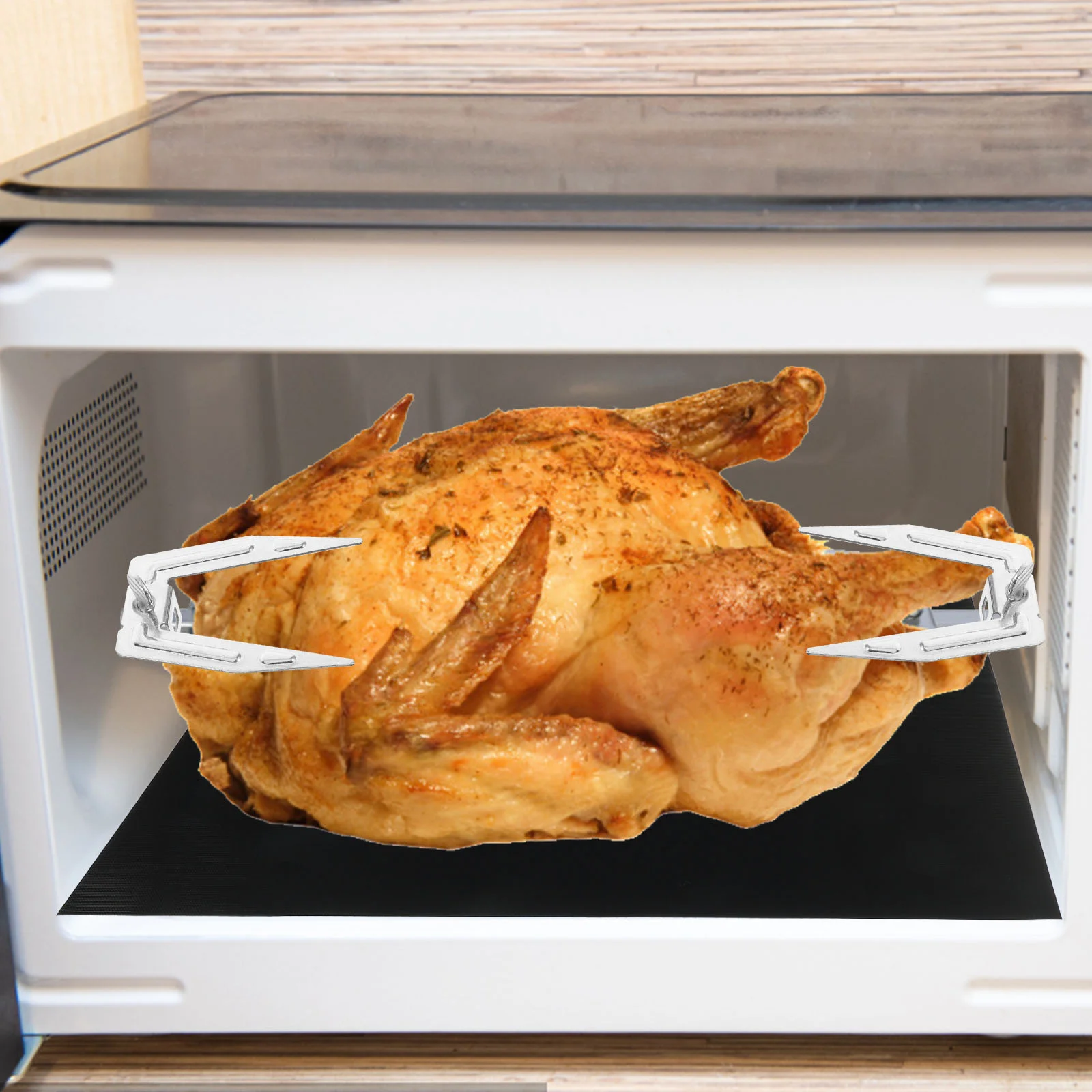 6 Sets Air Fryers Oven Roast Accessories Electronic Food Fork Chicken Tools Meat Grilled Forks Fish Rack chicken grilling supplies