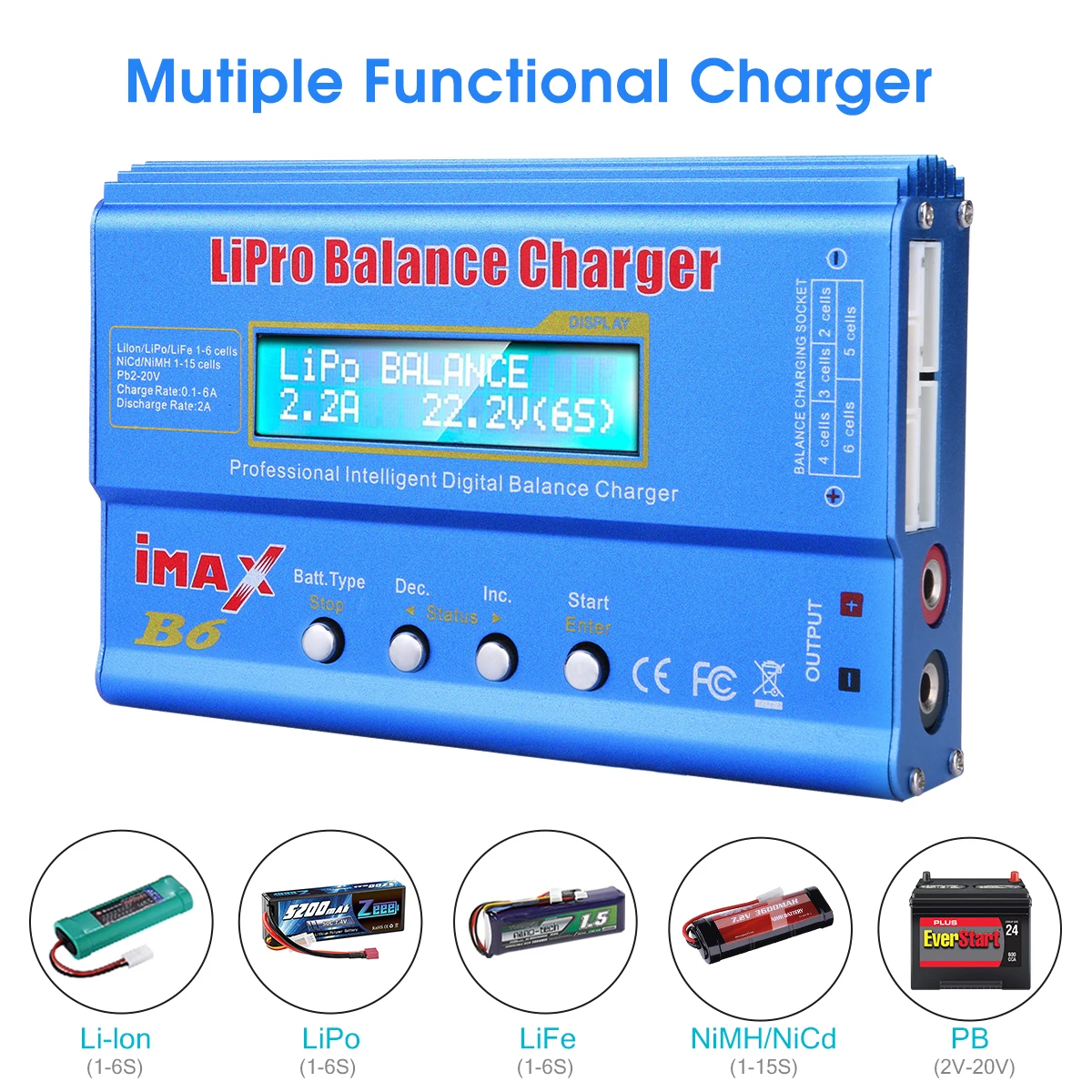 HTRC iMAX B6 80W 배터리 충전기 Lipo NiMh 리튬 이온 Ni-Cd 디지털 RC Lipo 충전기 + 15V 6A 어댑터 밸런스 충전기 방전기