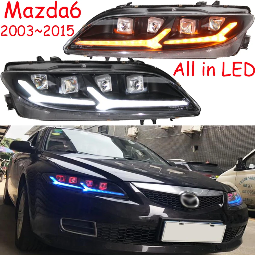 

2003 ~ 2015 автомобильный bupmer передняя фара для Mazda6, передсветильник РА, Круизер, автомобильные аксессуары, все светодиодный Противотуманные фары mazda6