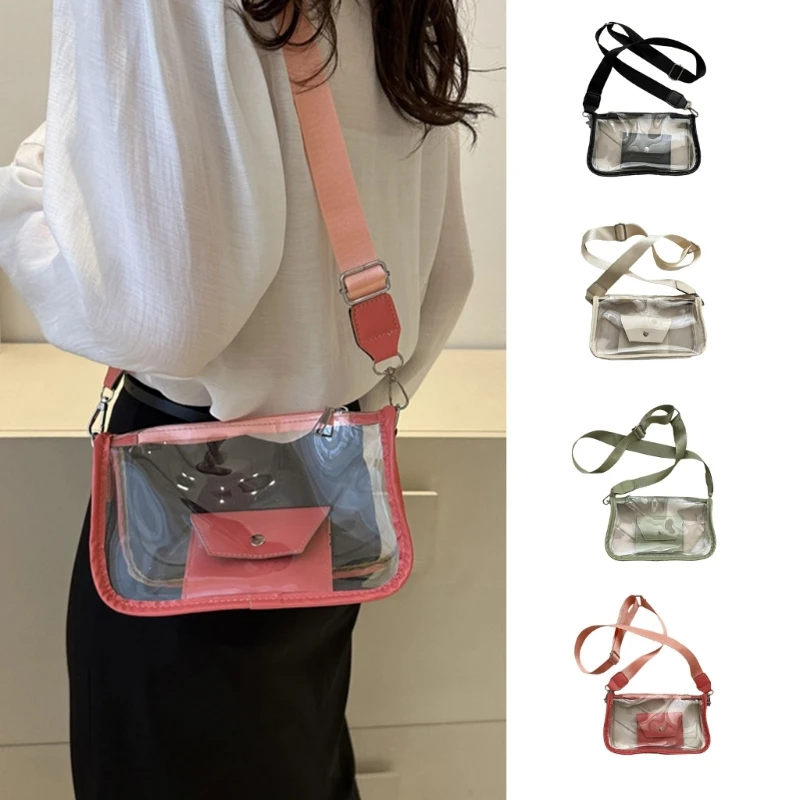 

Summer Causual PVC Transparent Crossbody Bag for Women Shoulder Bag with Wallet