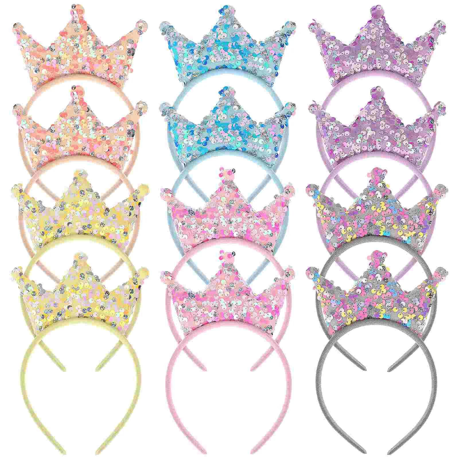 

Hair Bands Bands Minkissy Crowns Sequins Headband Sparkly Hairband Glitter Princess Hair Hoop Girls Cosplay Costume Hair