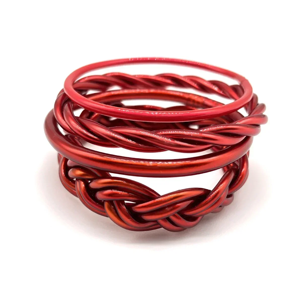 4Pcs/set Weaved Bracelet Glitter Filled Jelly Bracelets Silicone Lightweight Glitter Jelly Bangles Bracelets Set for Women 2