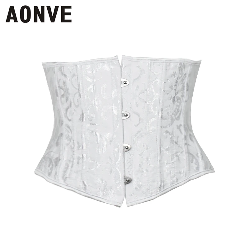 Waist trainer 24 steel boned underbust corset women steampunk bodice gothic clothing abdomen slimming plus size bustier for waist corset corset bustier top lace corset