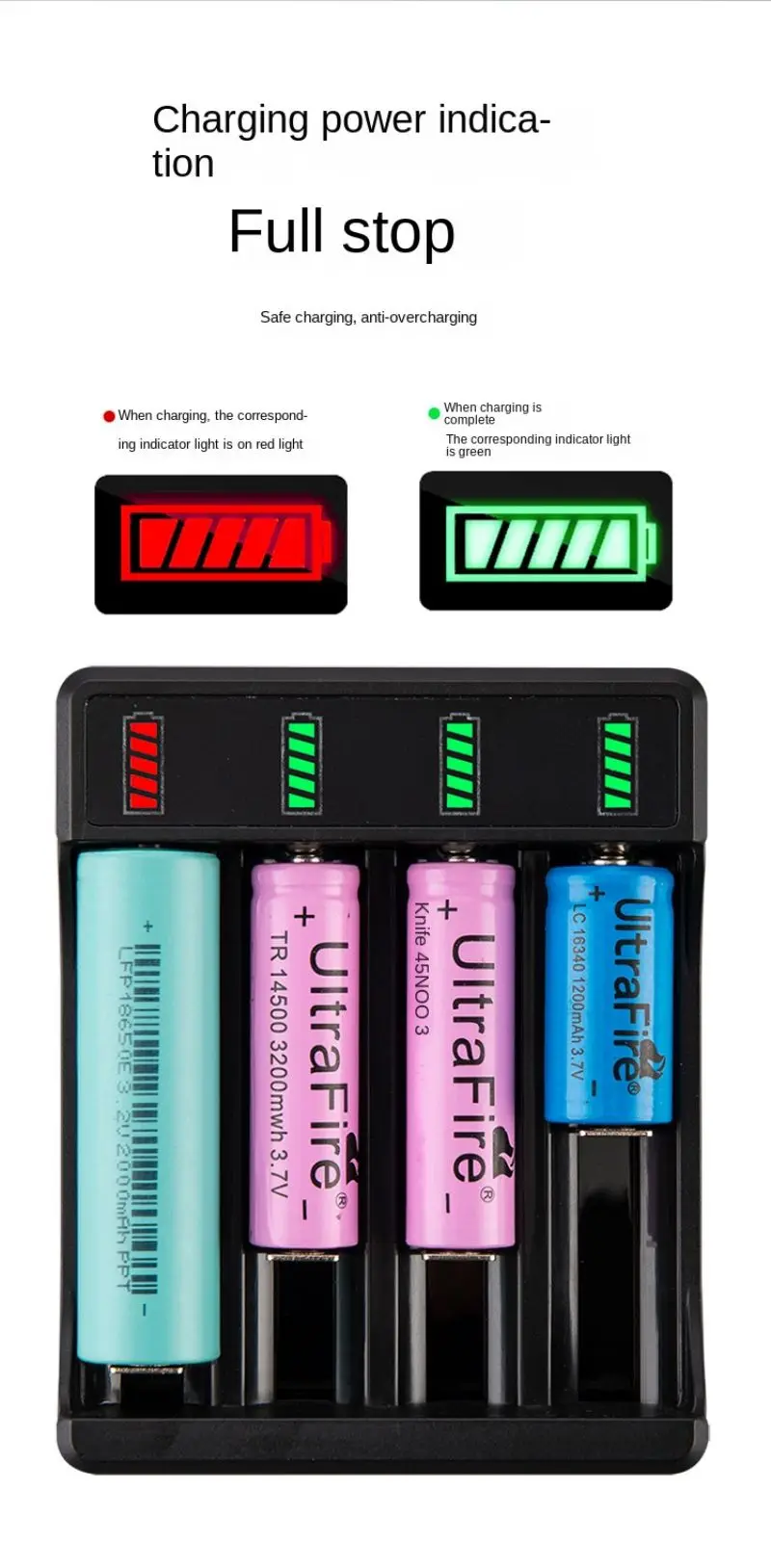 4 Slot 3.7V 18650 Charger Lii-PD4 USB Independent Charging Electronic 16340 14500 26650 Battery Charger Power Bank Battery Charger Battery Charger Adapter