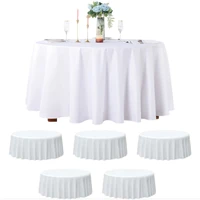 White Round Tablecloths Overlay Cover, Smooth Fabric Table Cloth, Wedding Party, Hotel Decor, Multi Size Optional, 145-335cm 1