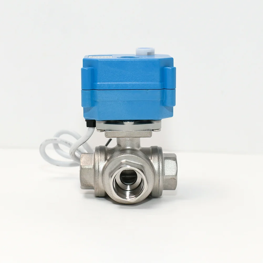 1/2 inch stainless steel three-way ball valve L /T with manual screw switch electric micro ball valve DN15 1 2 3 4 1 2 electric ball valve ac220v 3 wire 2 way control brass thread electric ball valve stable motorized ball valve