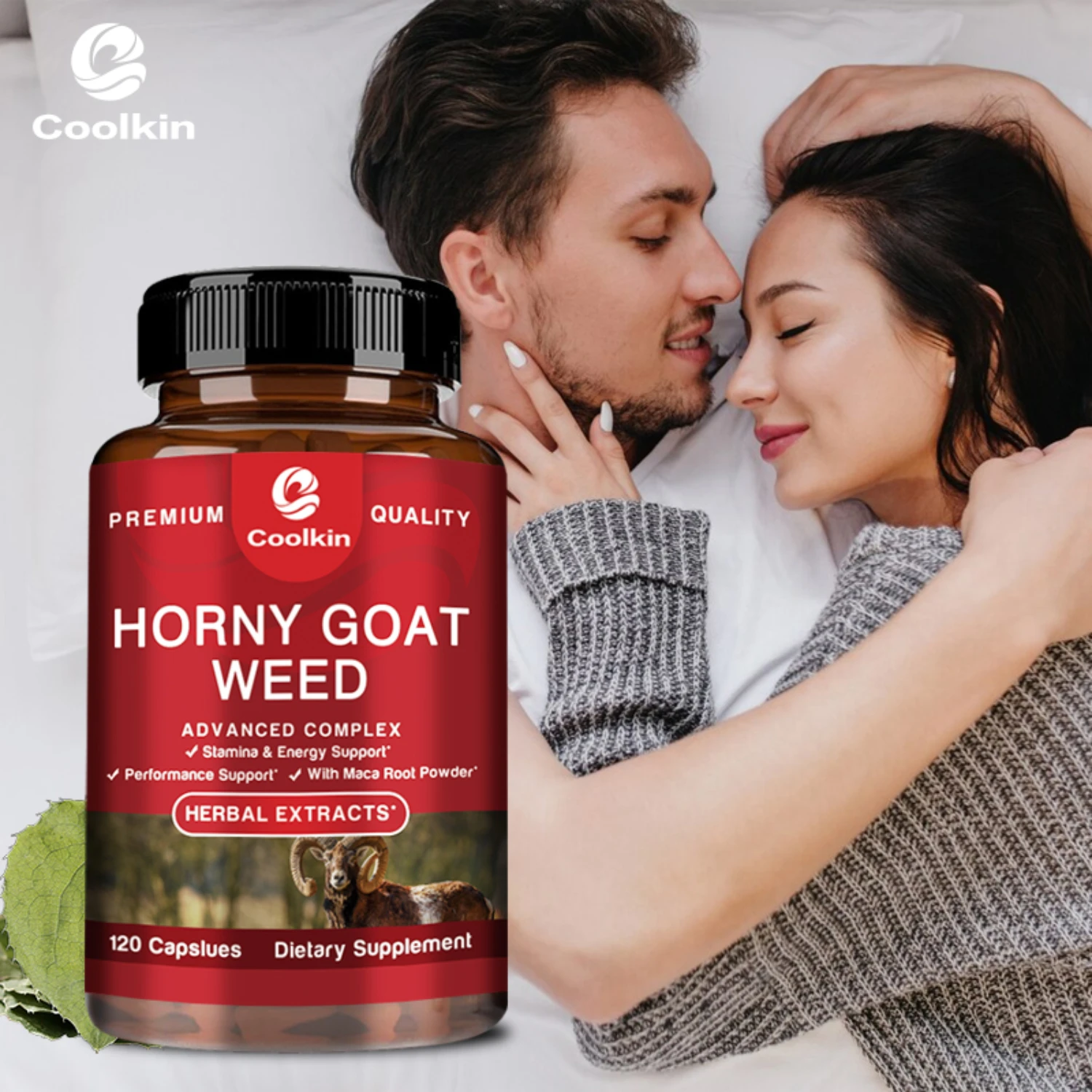 Horny Goat Weed-Contains Tongkat Ali, Arginine, and Maca Extracts To Improve Male Performance & Explosive Power-120 Capsules male performance supplement