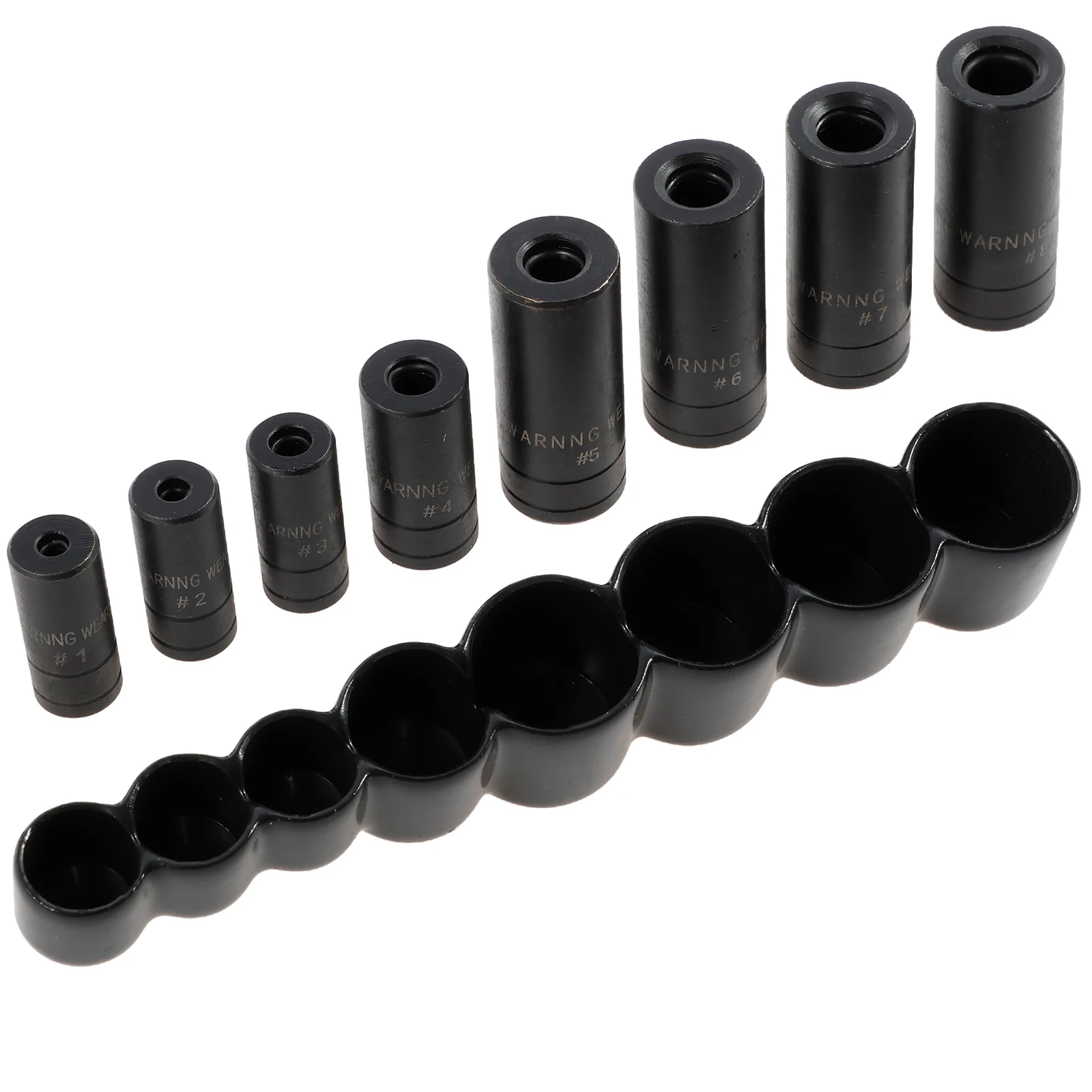 8-teiliges Gewindebohrer-Steckschlüssel-Set, 1/4 Zoll und 3/8 Zoll Antrieb, Gewindebohrer-Halter, Steckschlüssel-Set mit Steckschlüsselhalter für enge Räume, fraktionierter MCTI-Standard – Detail 8