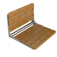 Folding Wall Mounted Teak Wood Fold Down Shower Seat Wood Stool Bench For Inside Shower, Bathroom Fold Up Show 1