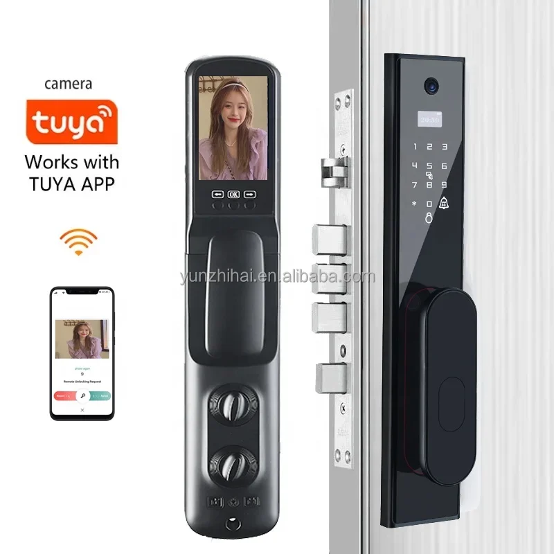 

Home security tuya app digital smart lock with camera for front door