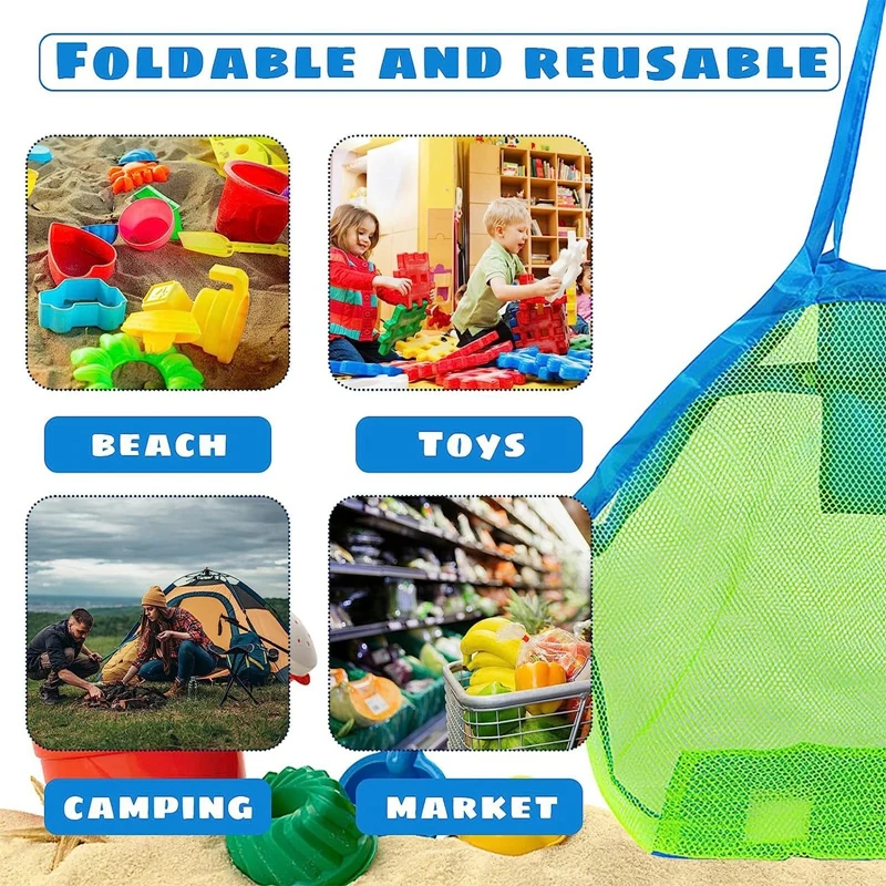 Children sand away portable mesh bag kids toys storage bags swimming large beach bag for towels women cosmetic makeup storage bag