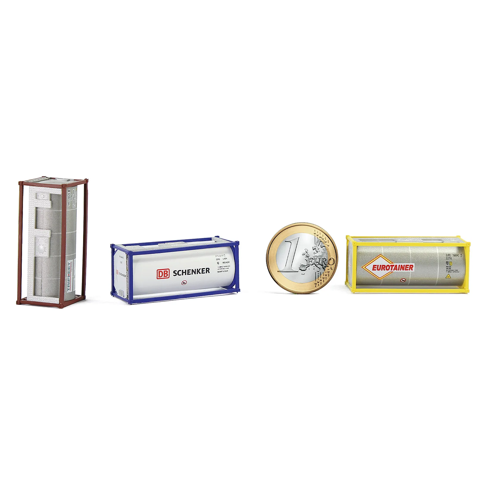 Evemodel Oil Tank 2-Pack - 20' Intermodal Tanktainer Container N Scale