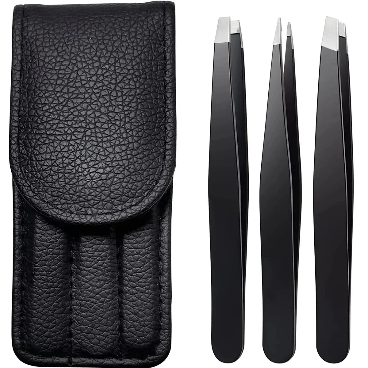 Tweezers Set 3-4pcs Stainless Steel Eyebrow Precision Sharp Tip for Body Ingrown and Facial Hair Removal