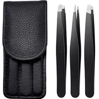 Tweezers Set 3pcs Premium Stainless Steel Eyebrow Precision Sharp Tip Tweezers for Body Ingrown and Facial Hair Removal 2