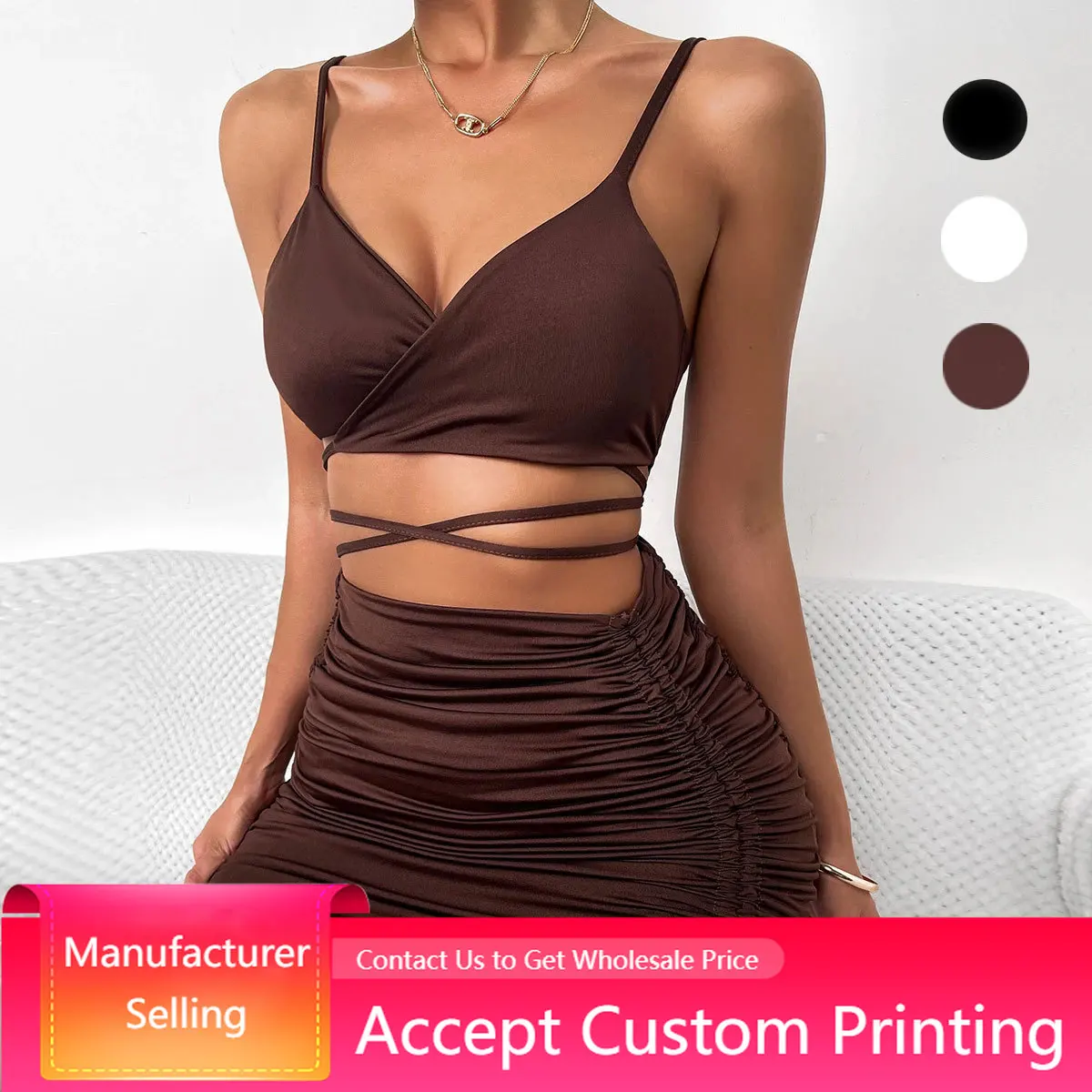 

Women Clothes Dress Sexy Spaghetti Strap String Cross Bodycon Dress Backless Bandage Mini Dress Sleeveless V Neck Casual Dress