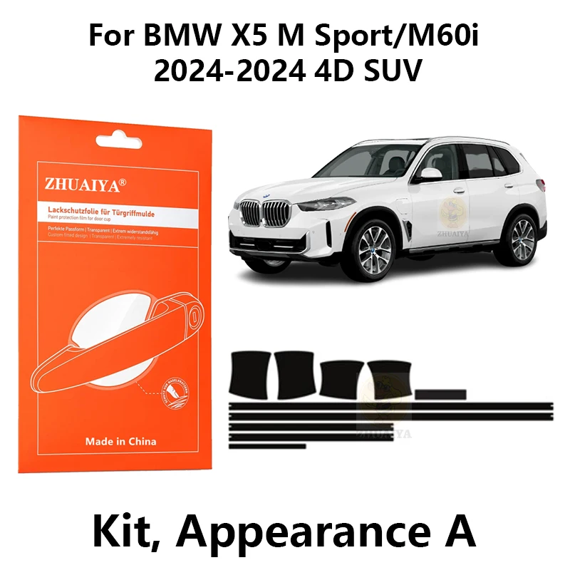

Защитная пленка ZHUAIYA для красок дверной ручки, ТПУ PPF для BMW X5 M Sport/M60i 2024-2024 4D SUV, автомобильные аксессуары