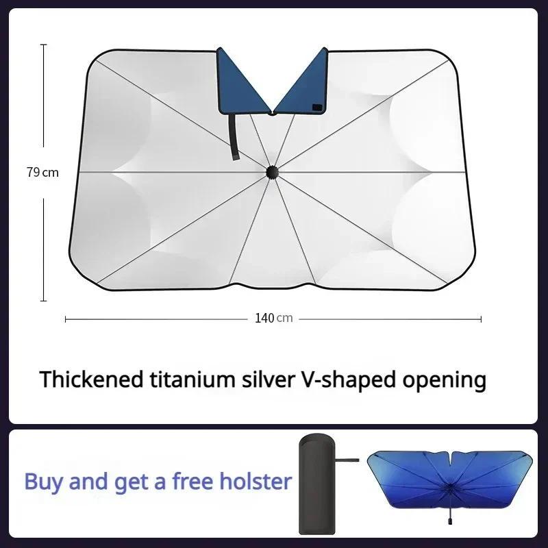 Car Sunshade V-neck Car Front Windshield Car Sun Shade Protector Auto Protection Accessories For Car Shading