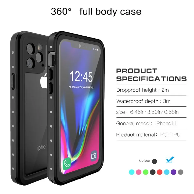 Redpepper IP68 Waterproof case For iphone 15 14 13 12 11 pro Max XR XS MAX 7 Plus Underwater 3m Water Proof Shockproof Hard Case