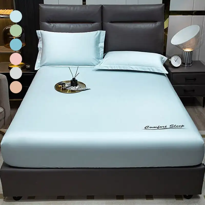 

Summer Ice Cooling Silky Bed Fitted Sheet Pillow Cover Color Smooth Ice Cooling Comforter Silky Blanket Soft Cool Summer Blanket