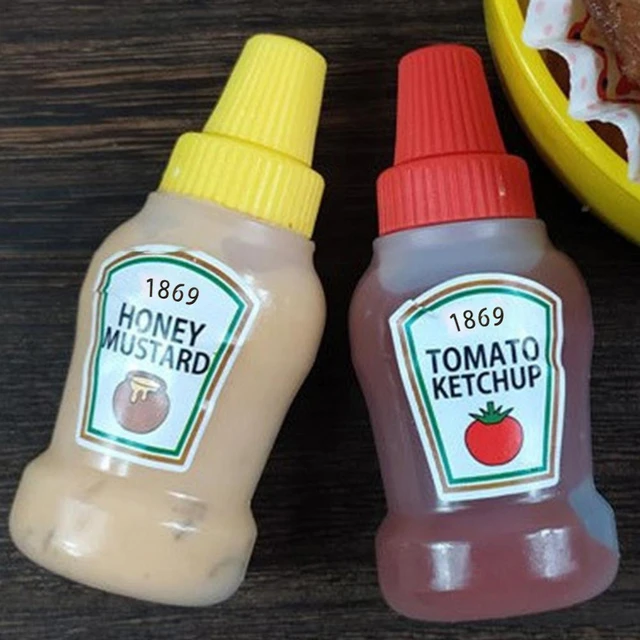 2pcs/set 25ML Mini Tomato Ketchup Bottle Portable Small Sauce