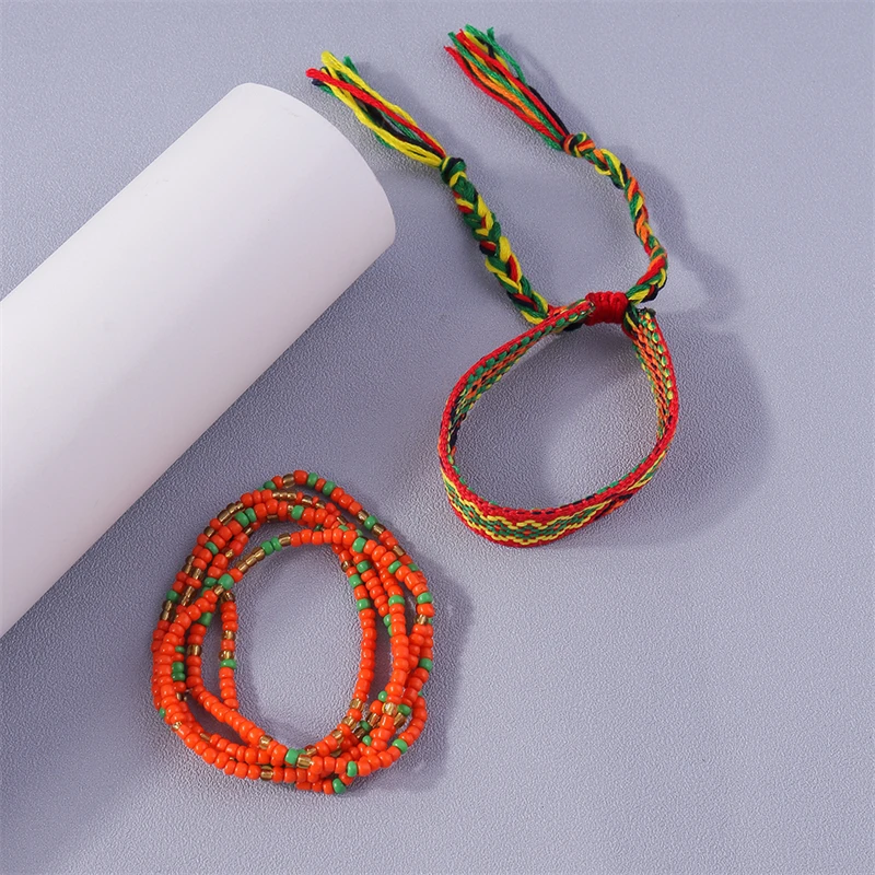 Mode handgemachte Perlen Fußkettchen Stickerei geflochtene Fußkettchen Armbänder am Bein für Frauen Mädchen Sommer Strand Urlaub Schmuck Geschenke – Detail 6