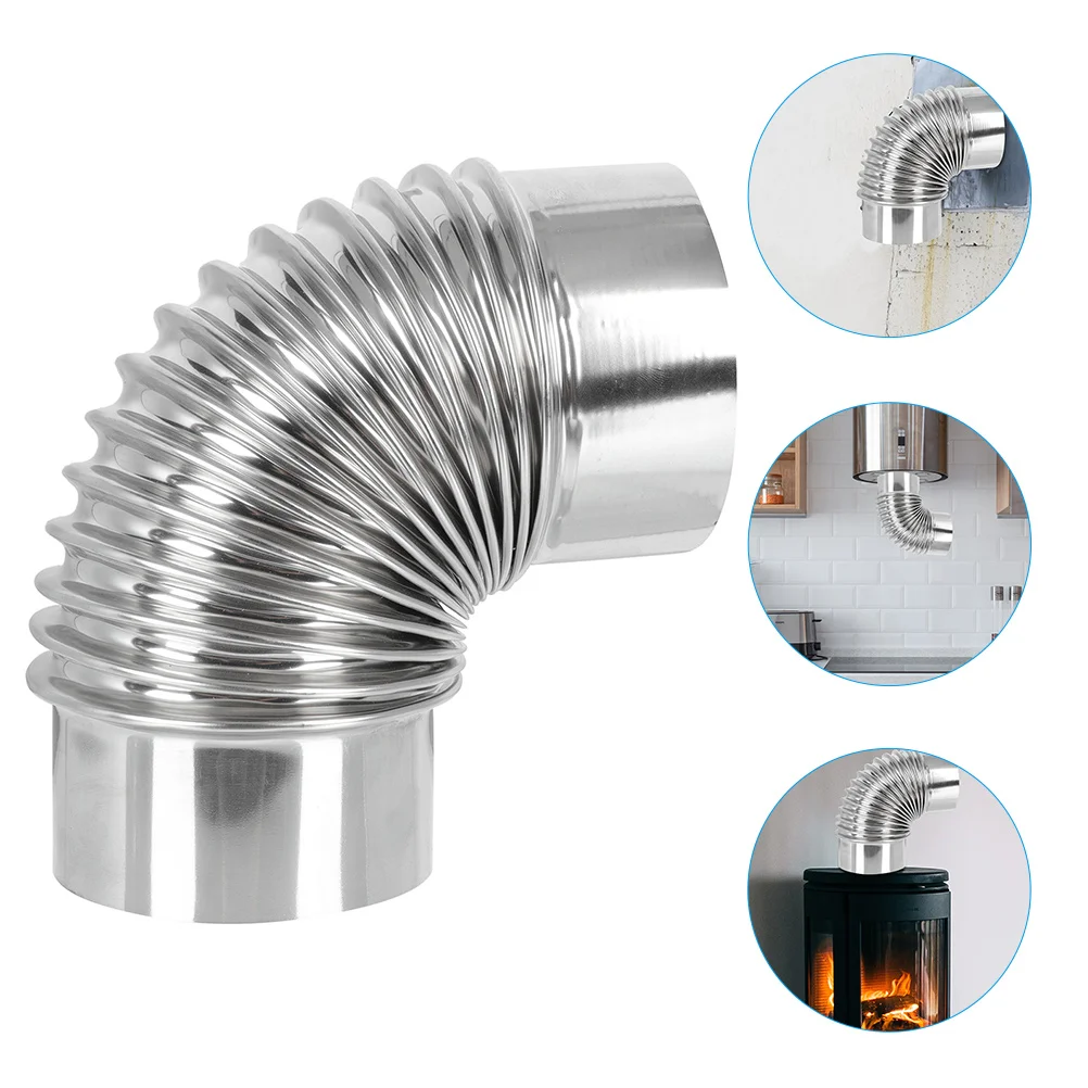 

Elbow Aluminum Duct Hose Inch Flue Stainless Steel Degree Chimney Log Burner Flue Metal Exhaust Outdoor Camping