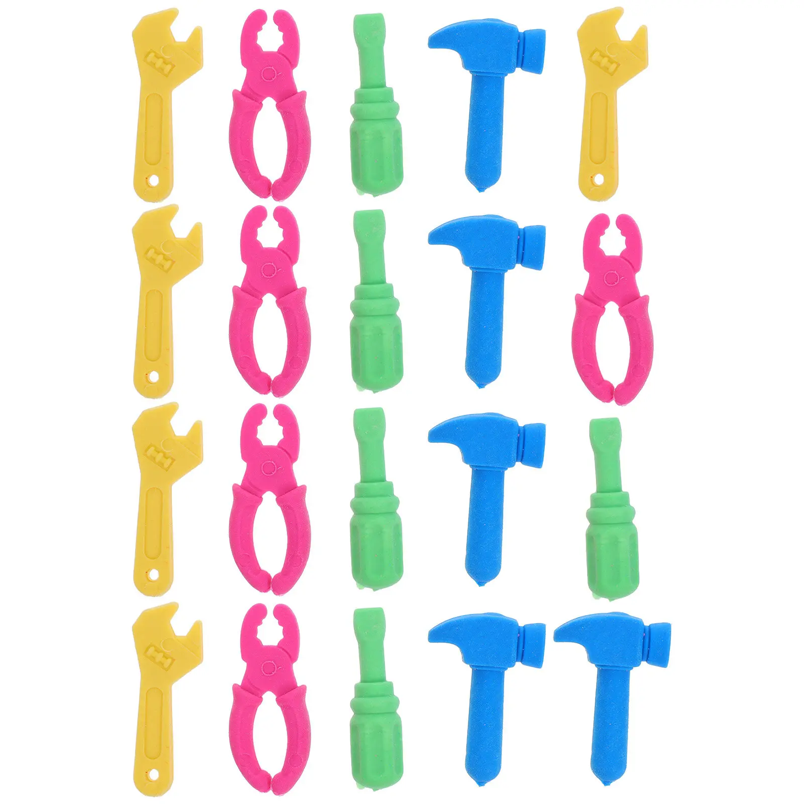 20Pcs 크리 에이 티브 렌치 스크루 드라이버 펜치 지우개 어린이 지우개 대량 교실 필수품 교사 용품 드로잉 학교 용품