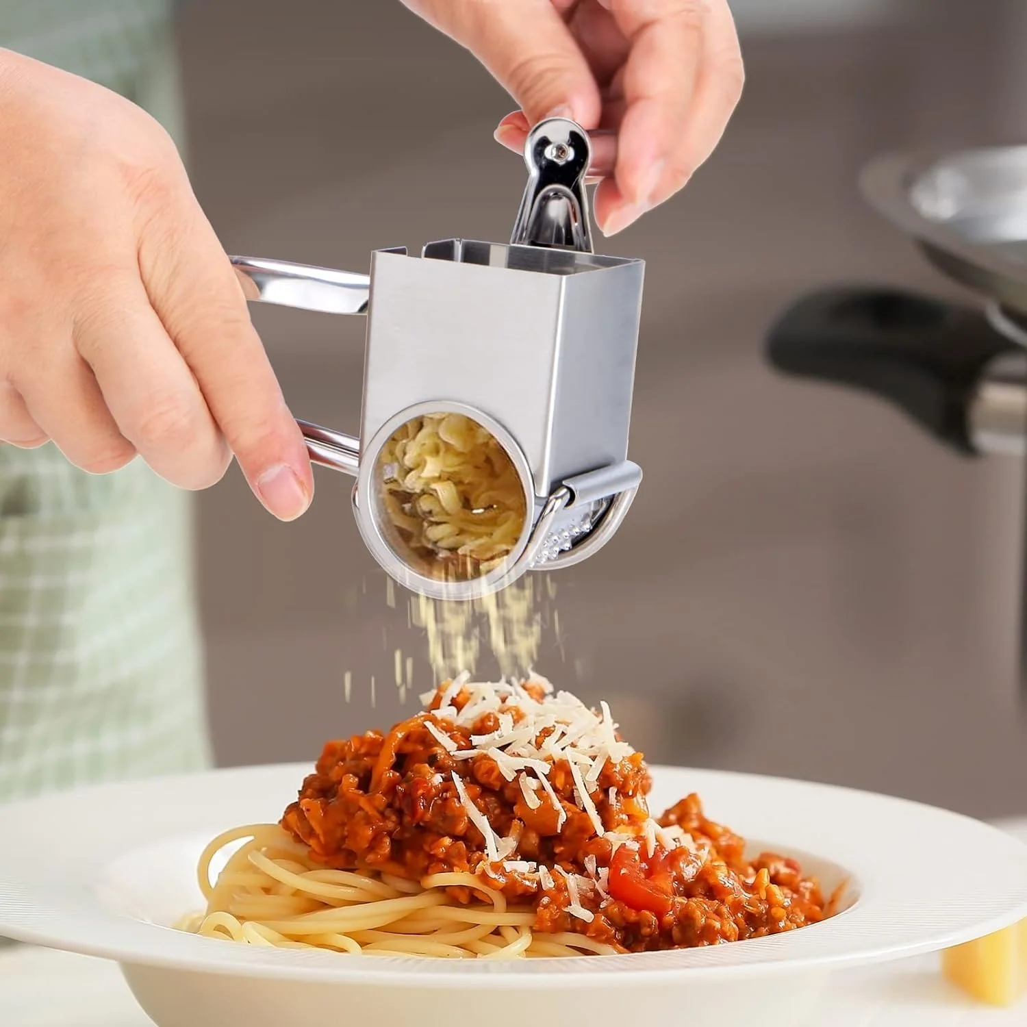 Rotary Cheese Grater Cheese Cutter Slicer Shredder Stainless Steel Manual Handheld Grater for Grating Hard Chocolate Nuts cheese grater cheese slicer kitchen grater