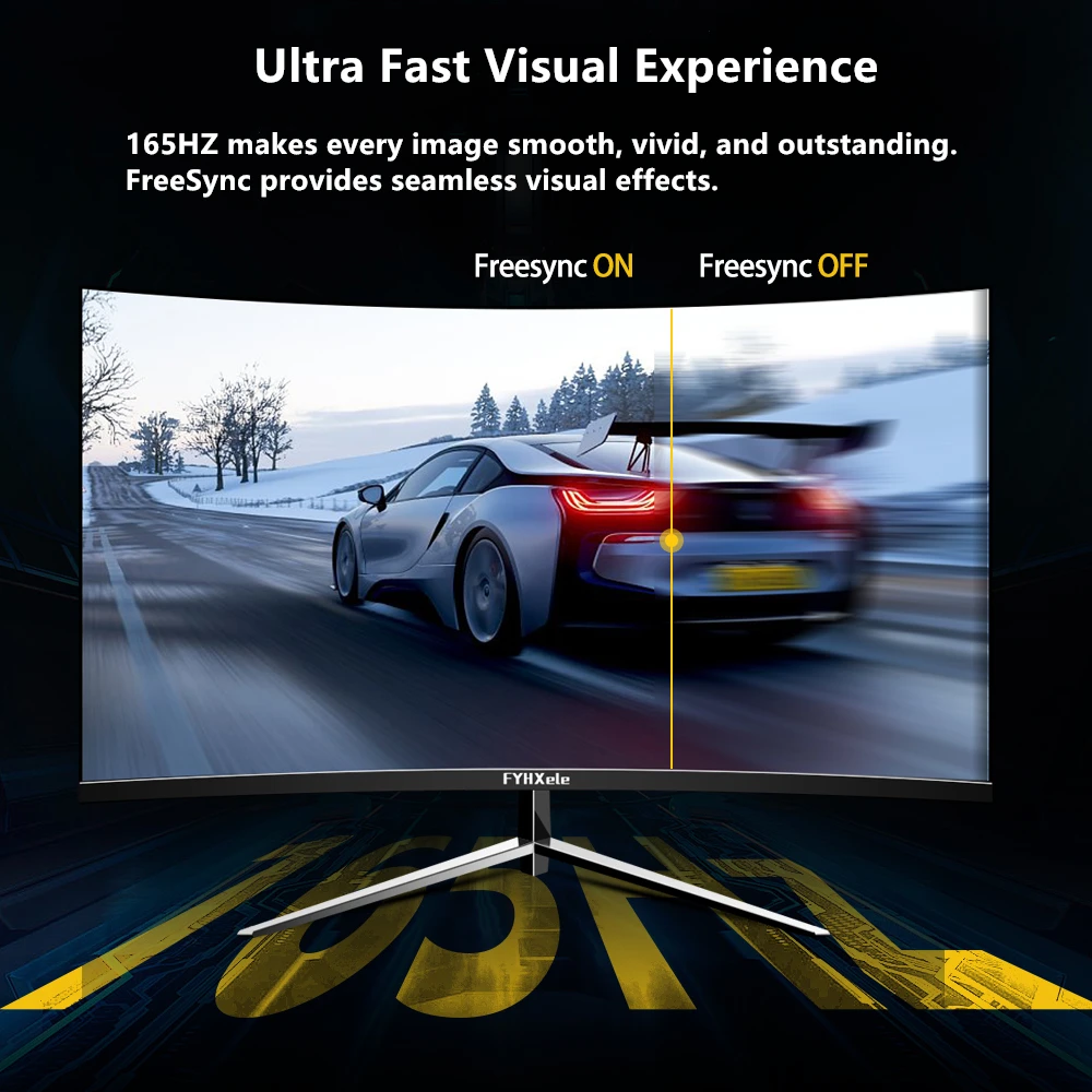 FYHXele Ŀ ̸ LCD HD ̹ , PC1440P HDMI ȣȯ , ǻ 165hz, 32 ġ, 2k, 165hz, 165hz