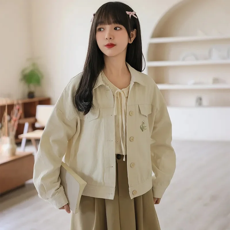 Xiaoxiangfeng Denim Jacket Women Spring Autumn 2025New Korean